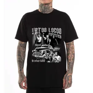 Vatos Locos Brother Hood Blood In Blood Out Movie 90s - Unisex Hoodie Sweatshirt T Shirt, Chicanos Clothing, Chicano Streetwear, Cholo Fashion, Outdoor Chicana Gifts Clothes, Mexican Menswear Oversized Loose Polyester Tops Fabric Pullover Lowrider Gangsta