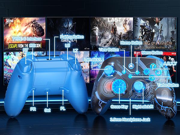Multi-Platform WiFi Wireless Controller for Xbox One/Series X|S, Switch, Windows 10/11,Hall Effect Triggers, Turbo & Macro Programmable Gamepad with RGB Battery Indicator, 3-Way Connectivity,TikTokShopStockUp