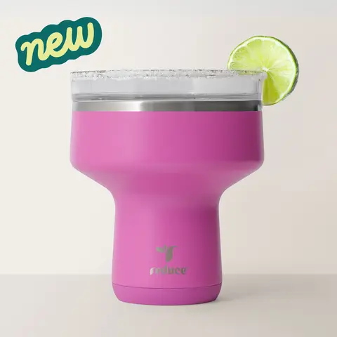 Reduce Saltini 16oz Stylish Vacuum Insulated Tumbler Flask - Portable Cylindrical Reusable Single Party-Ready Cup, 5.43"h x 4.72"w x 4.72"d, Adults' Kitchenware for Cocktails Like Pina Colada, Daiquiri