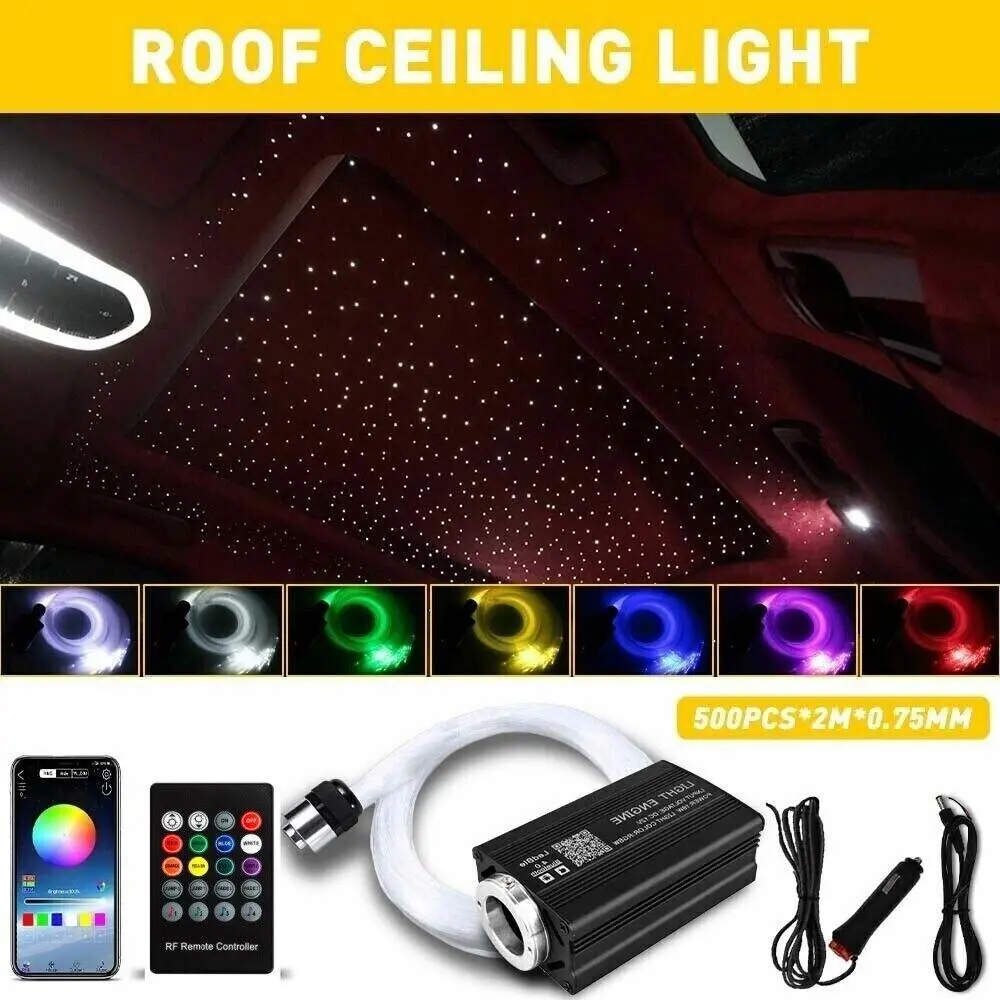 500/1000 Fiber Optic Star Ceiling Lights Kit Adjustable Brightness Car Home Headliner Twinkle Night Sky Effect DIY Project Led Lighted Led Atmosphere Lamp