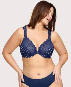 Women's Front-Closure WonderWire Bra, Navy Print