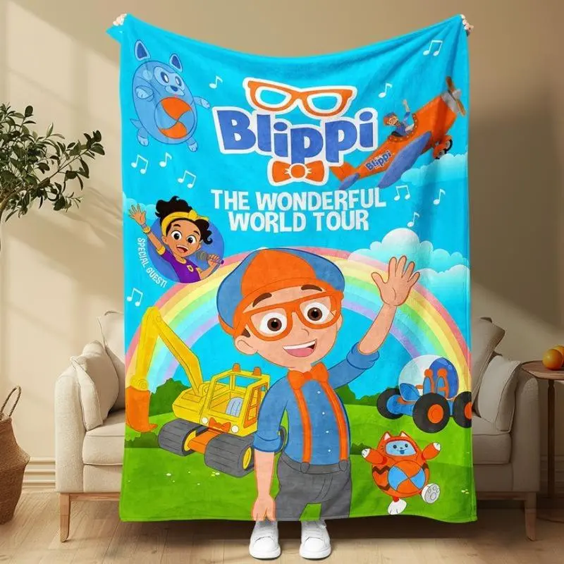 Blippi Plush Blanket for Kids - Soft Warm Learning Throw for Children Home Decor Halloween Christmas Gift