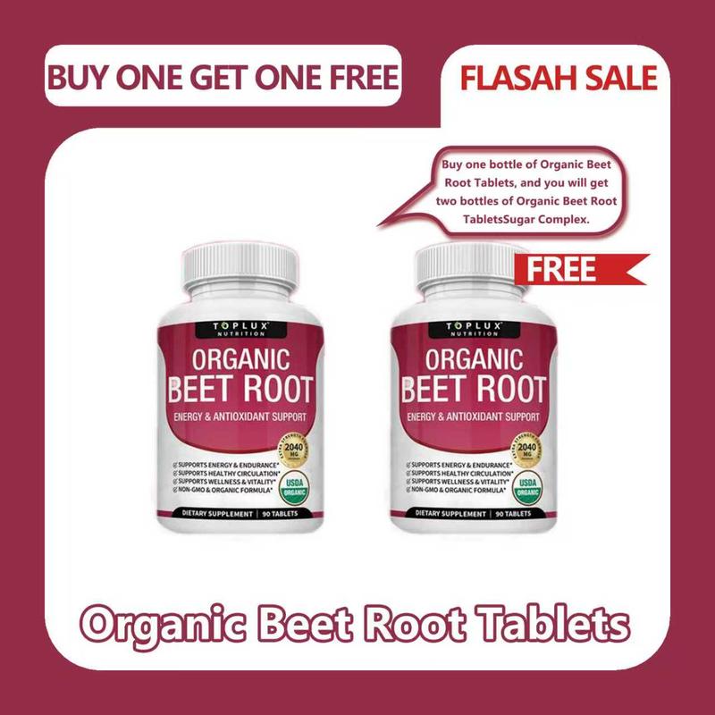 Toplux Organic Beet Root Tablets - Nitric OxideBooster Beetroot Supplement 2040mg