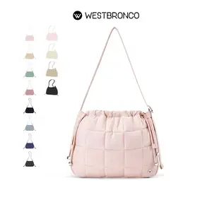 [Valentine's Day Gift]WESTBRONCO Puffer Hobo bag gift idea 2026 new in trendy chic Diaper Bag for Women Quilted Lightweight Drawstring Opening Waterproof Casual winter Trendy Versatile Daily Commuting Bag gift for her