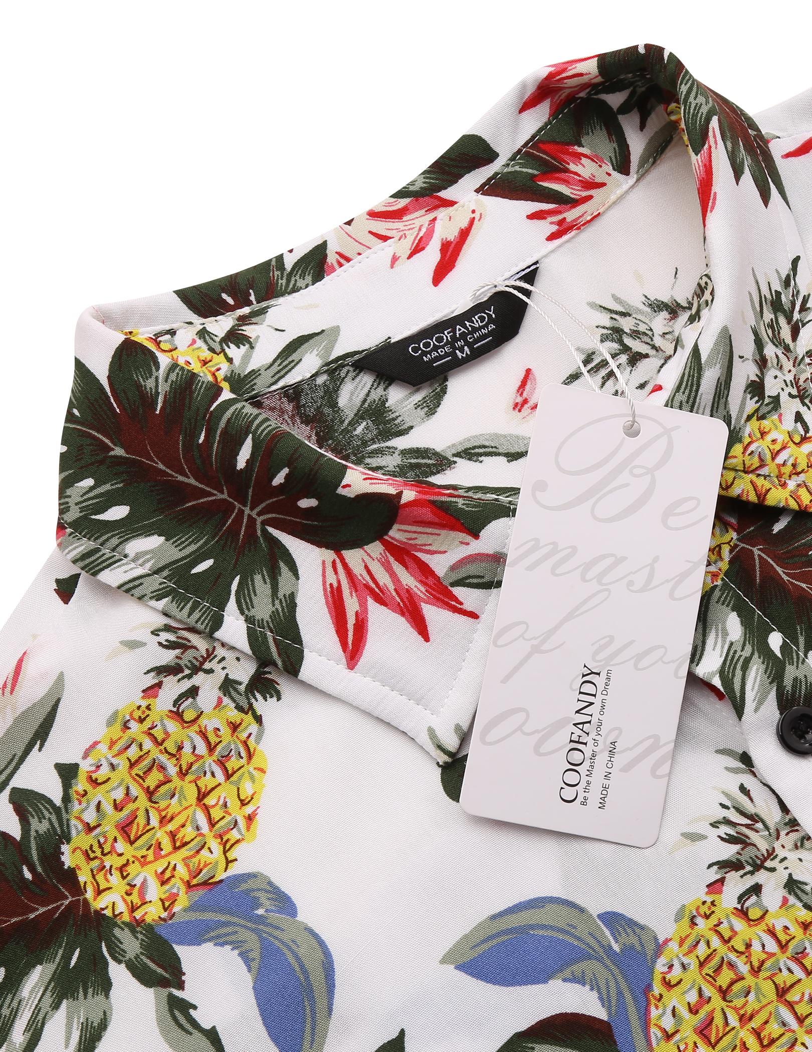 COOFANDY Men's Set Hawaiian Matching Set Summer Beach 2 Piece Outfits Flower Shirts and Shorts Tropical Fabric Tropical Fabric Floral Menswear  Shortsleeve Loose