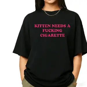 Kitten Needs A Cig t Shirt - Unisex Cotton Tee, Funny Shirt, Cat Shirt