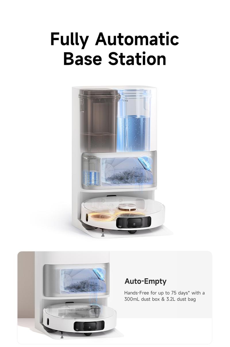 DREAME L10s Ultra Gen2 Robot Vacuum and Mop Combo 10000Pa Suction AI Navigation Auto Mop Cleaning Self Refilling Base for 60 Days Cleaning