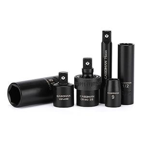 CASOMAN 49-Piece 3/8" Drive Impact Socket Set SAE/Metric 6 Point CR-V Steel Includes Extension Bar Adapter & Universal Joint Tool #TikTokShopBacktoSchool - Hex Wrenches #TikTokShopBlackFriday