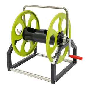 Heavy Duty Garden Hose Reel Wall Mounted 328ft Capacity 0 55in Hose for Watering Lawn Car Washing Pet Bathing 360 Degree Nozzle Irrigation System