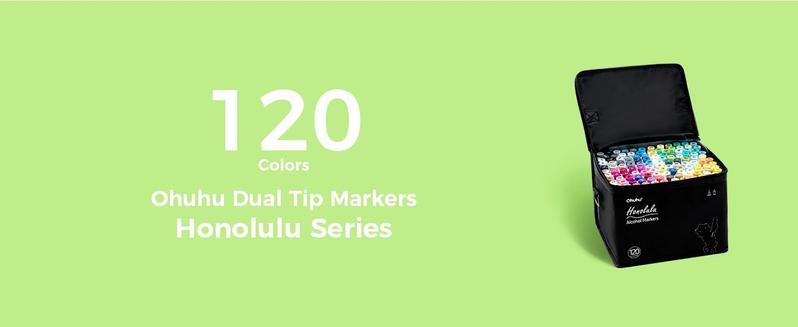 Ohuhu Alcohol Markers: Brush & Chisel Dual Tips - From 24 Colors to 320 Colors - Honolulu Series Full Color Range - Double Tipped Art Sketch Marker Set - Refillable Ink - Honolulu Series of Ohuhuart Ohuhu Alcohol Markers: Brush & Chisel Dual Tips - From 24 Colors to 320 Colors - Honolulu Series Full Color Range - Double Tipped Art Sketch Marker Set - Refillable Ink - Honolulu Series of Ohuhuart