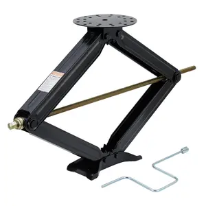 Garvee 1Pcs Manual RV Scissor Jack, 7500 lbs. 30" Extended, 4.4-30" Retracted, Camper Trailer Stabilizer Leveling Scissor Jacks with Crank Handle, Universal Bolt-on or Weld-on for Travel Trailer