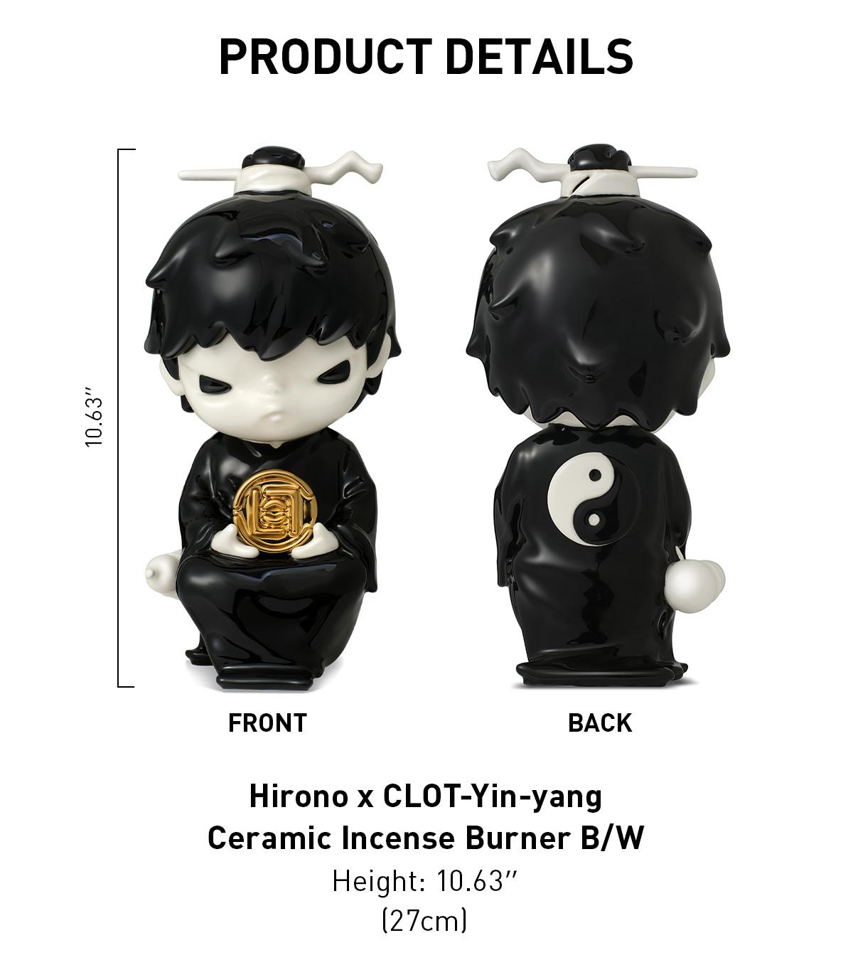 POP MART Hirono × CLOT-Yin-yang Ceramic Incense Burner B/W