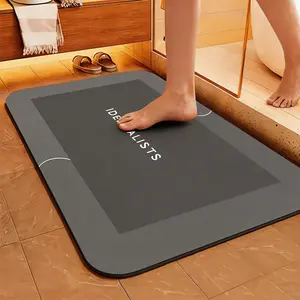 Diatomaceous Earth Bathroom Mat - Absorbent, Quick-drying Surface, Non-slip Rubber Bottom, Comfortable and Durable, Suitable for Bathrooms and Kitchen Sink Areas - 3.5cm Thick Bathroom Mat
