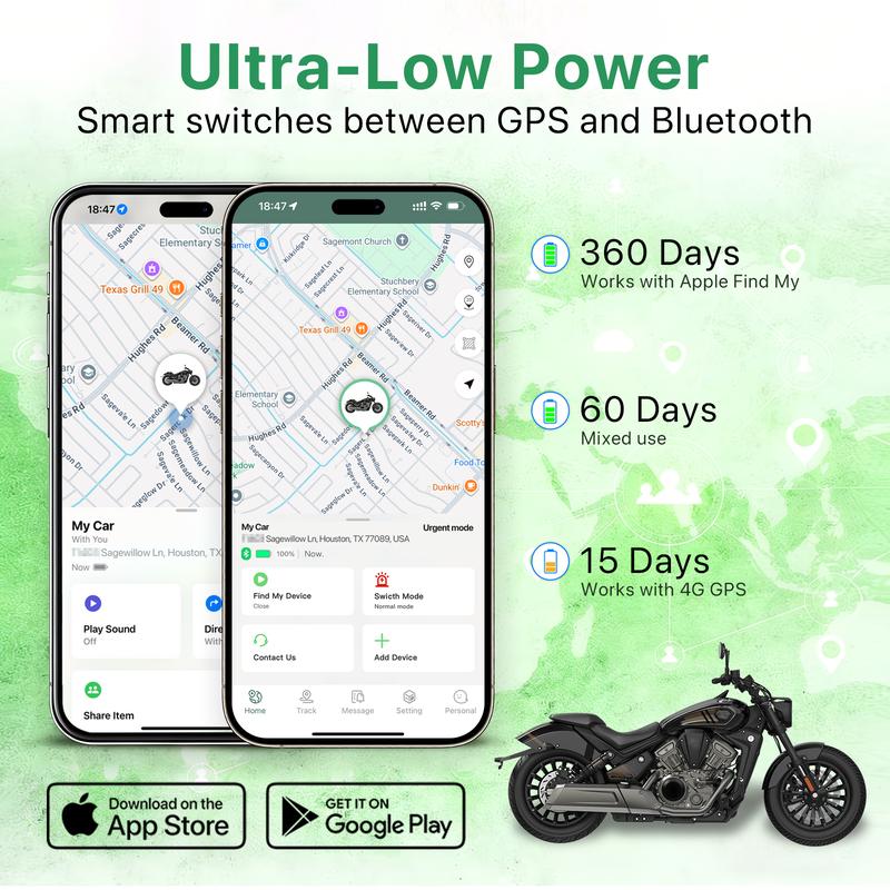 Small Vehicle GPS Tracker - Waterproof 4G LTE + Apple Find My Compatible, for Car/Person/Pet/Item Tracking (Worldwide Coverage) | Smart Alerts, Discreet Tracking Device (Subscription Required)
