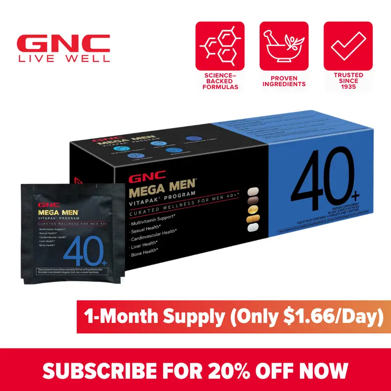 GNC Mega Men 40+ Vitapak Program (30 Servings)