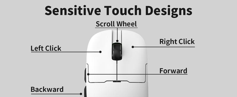 AJAZZ AJ159 APEX Wireless Gaming Mouse with RGB Magnetic Charging Dock, PAW3950APEX Optical Sensor with 42K DPI Max, 56g Lightweight BT/2.4G/USB-C Wired, for PC Mac Gamers