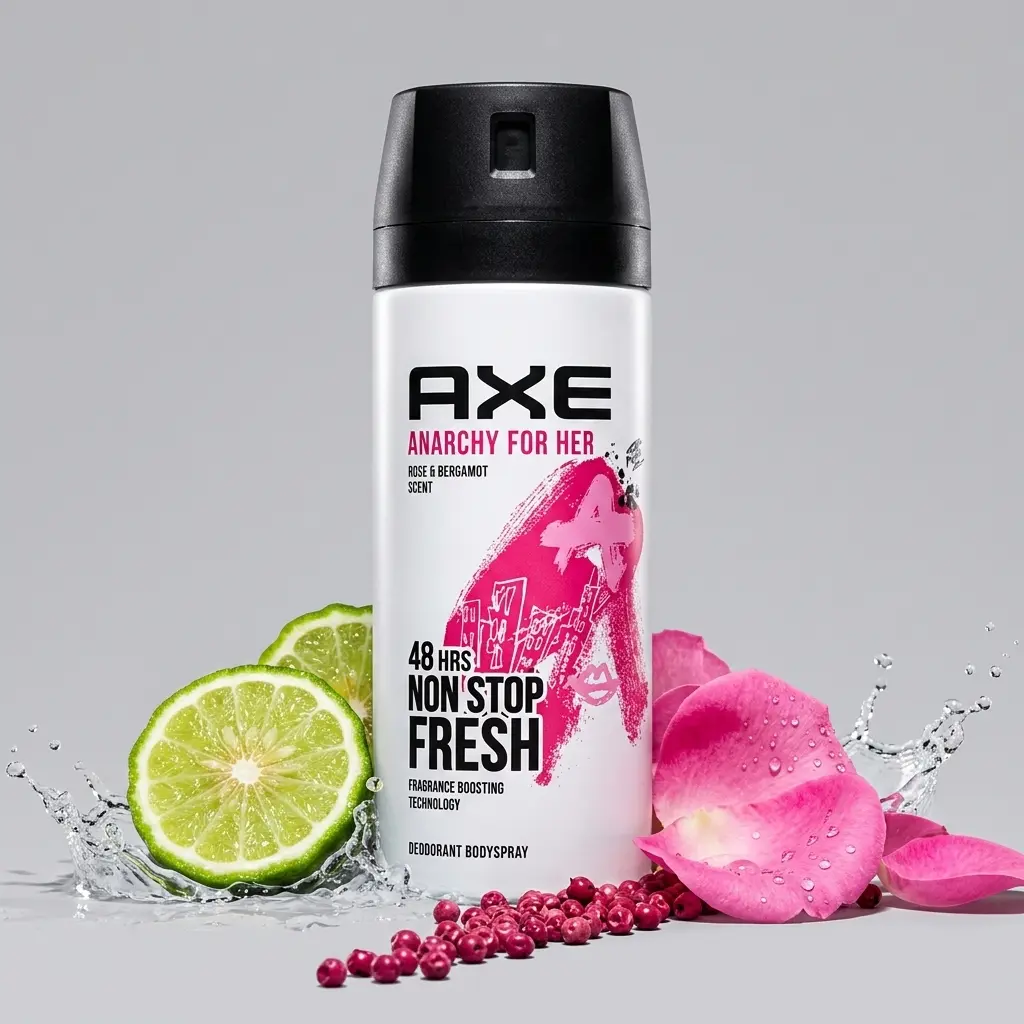 AXE Anarchy For Her Deodorant Body Spray (5oz/150ml) - Rose & Bergamot Floral Fragrance, 48-Hour Freshness, Easy Application, Body Care For Teens & Adults, Daily Use