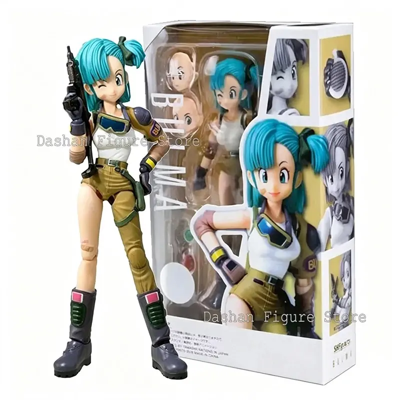 13.5cm Anime  Figures Bulma  Action Figure Movable PVC Collection Doll SHF Childhood Son  Figurine Model Toys