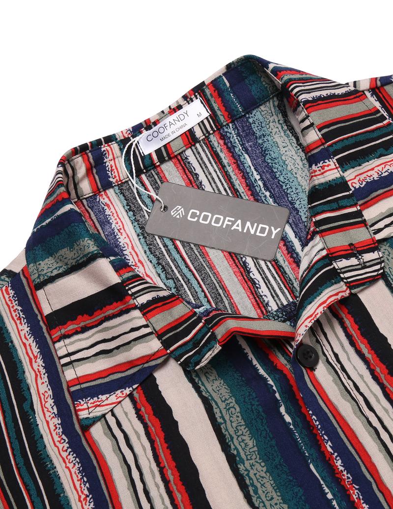 COOFANDY Men's Set Hawaiian Matching Set Summer Beach 2 Piece Outfits Flower Shirts and Shorts Tropical Fabric Tropical Fabric Floral Menswear  Shortsleeve Loose