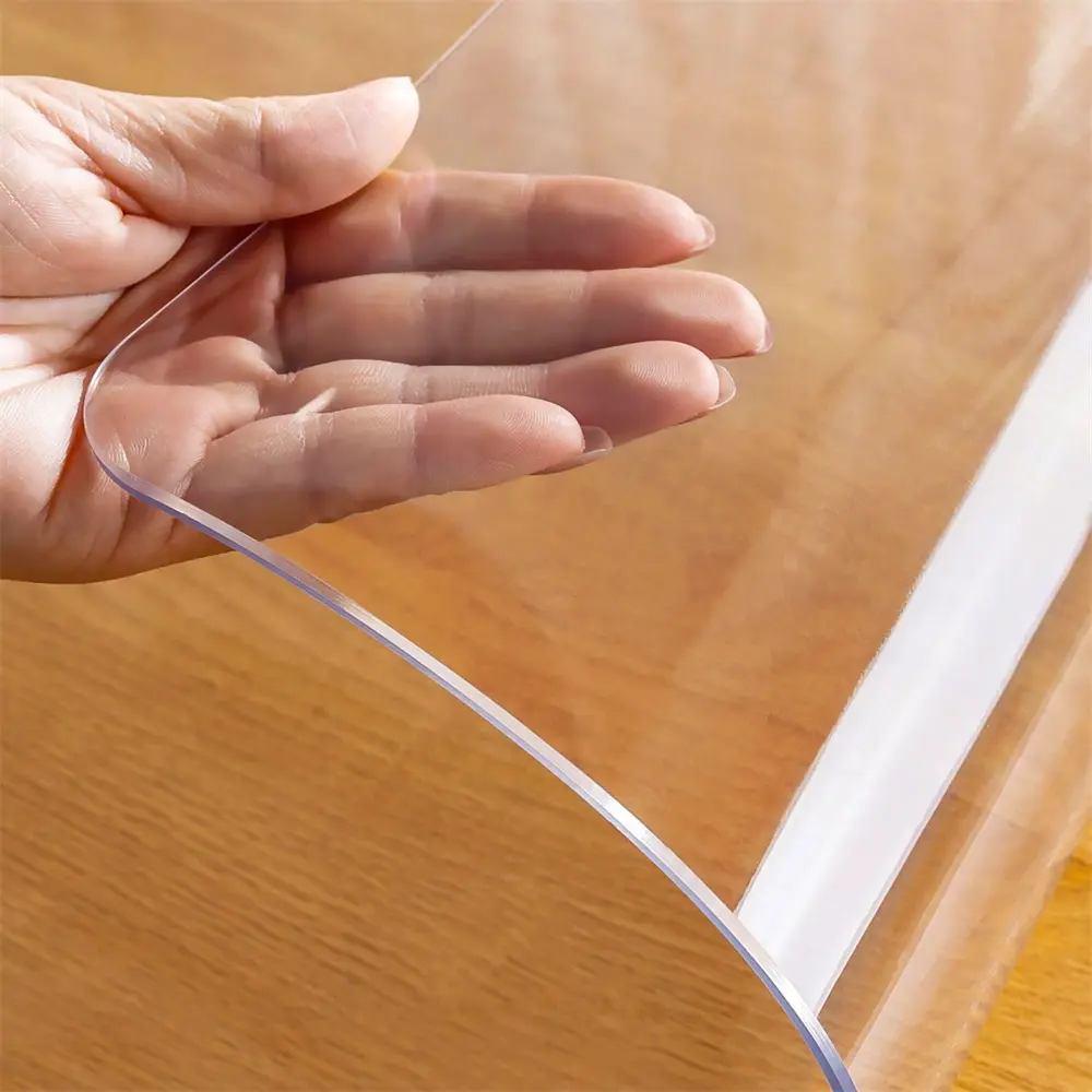 2.0mm Thick Clear PVC Table Cover for Kitchen, Dining Desk, Countertop - Waterproof, Oil-Proof, Heat-Resistant, Scratch-Resistant, Durable, Wipe-Clean Protector