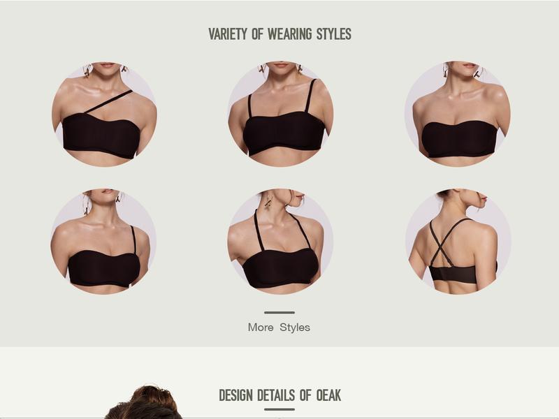 OEAK Womens Strapless Bandeau Jelly Bras Non Slip Bras Push Up Wireless Bras Supportive Seamless Bra Comfortable Tube Bra