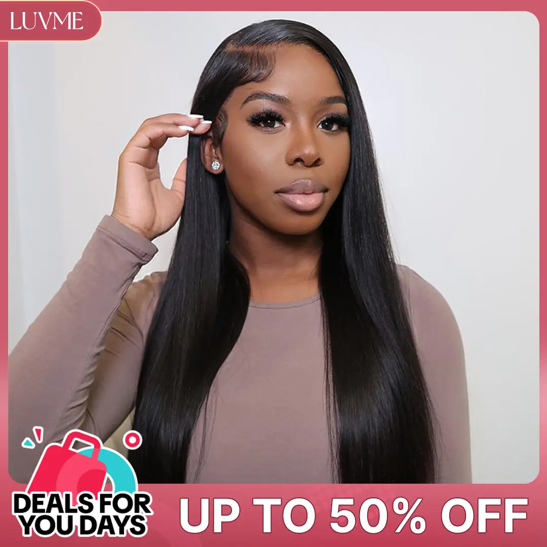 LUVME All-Day Comfort™ Silky Straight Glueless Wig with Left Side Part 7x6 Closure Pre-Plucked Pre-Bleached Pre-Cut Melted Lace Ready-To-Go #DealsForYouDays