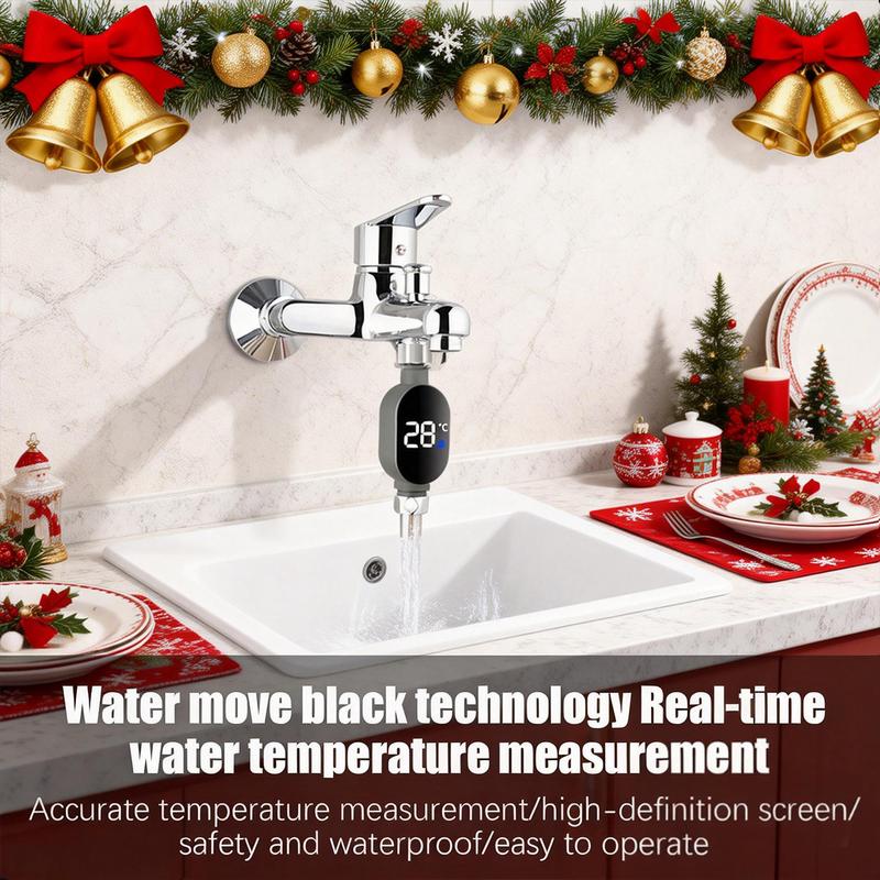 【No Heating Function】  Digital Shower Thermometer | 1/2" Connection, Smart Water Temperature Monitoring, Real-Time Display, High-Accuracy Sensor, Perfect Holiday Gift