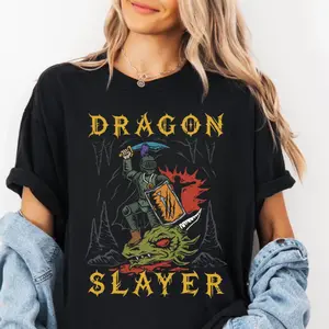 Dragon Slayer Knight Sweatshirt, OSRS Inspired Knight vs Dragon Graphic Crewneck, Unisex Gamer Sweatshirt