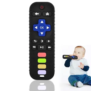 Baby Silicone Teething Toys, Simulation TV Remote Control Shape Teether Toys for Toddlers 3-18 Months, Boys Girls Baby Teething Toys, Babies Chew Toys, Freezer BPA Free