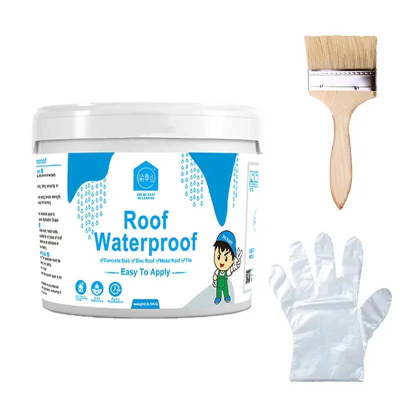 Transparent Waterproof Sealant - 17.6oz/1.1 lb Water Repellent Roof & Wall Outdoor Repair Seal, Brush-On Application, No Professional Tools Needed, All-Seasons Cold Resistance DIY Home Repair Solution