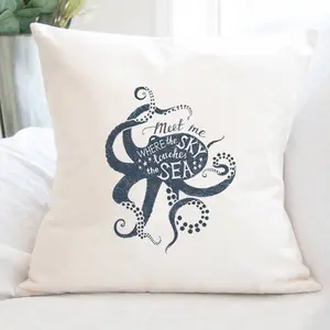 Meet Me (Octopus) - 18 X 18 Square Canvas Pillow
