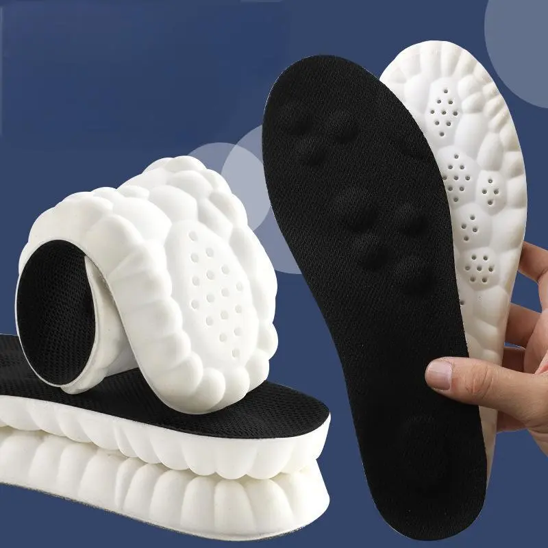 4D Cloud Technology Arch Insoles for Footwear - Lightweight Cushioned, Super Soft Memory Foam, Acupoint Massage, Quick-Drying Fabric, Air Cushion for Sports Shoes (All Seasons)