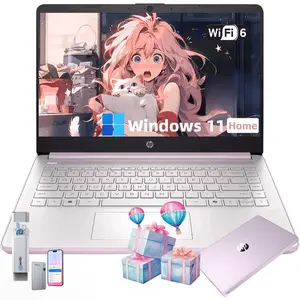 HP 2025 14" Ultra-Light Laptop | Intel Quad-Core | 8GB RAM 128GB UFS | Windows 11 Home | Honey Lavender | Student Business PC With Bundle Accessory