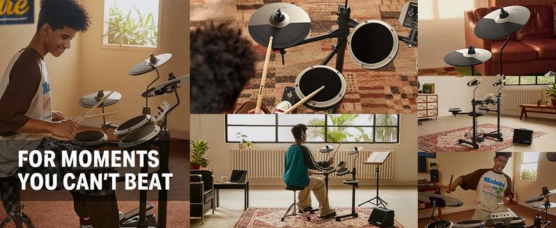 Donner DED-80 Electronic Drum Set, Electric Drum Set for Beginner with 4 Quiet Mesh Drum Pads, 2 Switch Pedal, 180+ Sounds, Throne, On-Ear Headphones, Sticks, and Melodics Lessons Included Black