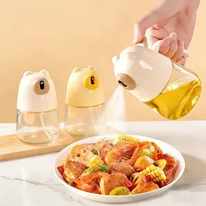 Clear Glass Oil Dispenser Bottle 1/2 Counts Kitchen Seasoning Bottle for Soy Sauce Vinegar Kitchen Cooking Oil Container Utensils