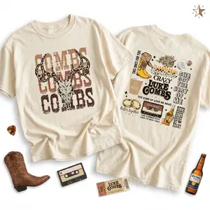Combs Bullhead Two Side Print Shirt, Country Music Fan Tee, Western Cowboy Graphic Tee, Cowgirl Style Shirt, Concert Outfit