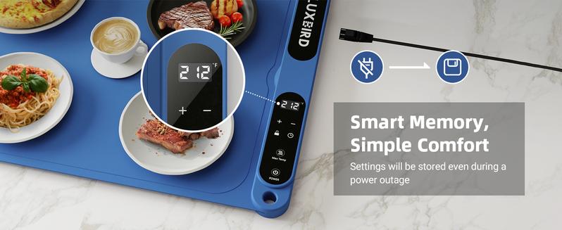 Navy blue-Food Warmer Pad - Rapid-Heating Silicone Electric Tray, Table Protector, Rollable Buffet Warmer Pad, Quick-Heating Portable Food Warmer, Ideal for Buffets, Home Use, and Parties-TikTokShopBlackFriday