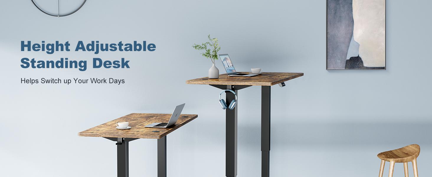 Electric Standing Desk Adjustable Height, with Memory Preset, Computer  Desk with T-Shaped Bracket Suitable for Home Office