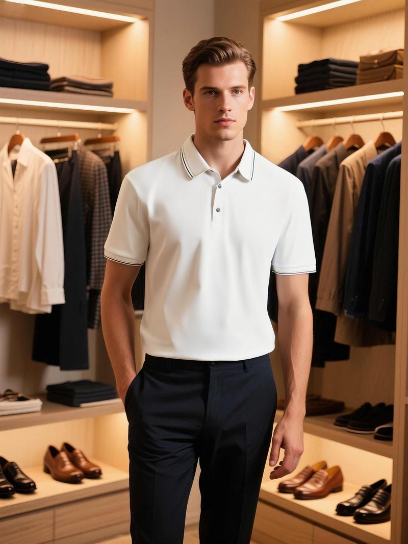 LIFE KEEPS MOVING Men's Regular Fit Solid Color Buttoned Sports Polo Shirt, Short Sleeve Turn-Down Collar Top, Suitable for Golf Outdoor Activities, Casual Comfortable Breathable Menswear