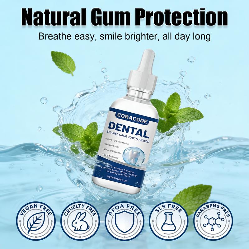CORACODE Tooth Armor Liquid Drops for Sensitive Teeth, Enamel Care Drops to Support Stronger Teeth & Soothe Sensitivity， Daily Oral Care Routine 60 ml
