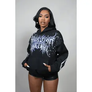 Nikisha Black Rhinestone Hoodie