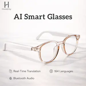 Hvesbfsy AI Smart Glasses with Real-Time Translation, 164 Languages, Video Translator Glasses, Bluetooth Audio Glasses with Mic & Speaker, Hi-Fi Music, Hands-Free Calls, Photochromic Lenses, Unisex