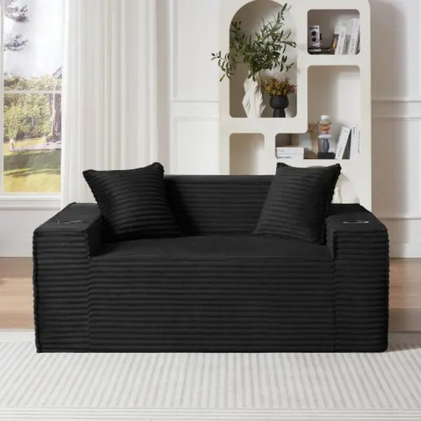 Bellemave 2-Seater Boneless Sofa Couch, No Assembly Needed, Modern Living Room Couch for Compact Apartments and Offices, Couch For Living Room