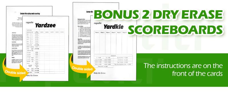 (Summer Turn-Up)Ropoda Giant Wooden Yard Dice Set - 3.5" Dice, Double Sided Scoreboard, Water Resistant, Collapsible Bucket, Dry Erase Marker - Perfect for Outdoor Games, BBQs, Beach, and Grad Parties, Summer Turn Up & Father's Day Deal