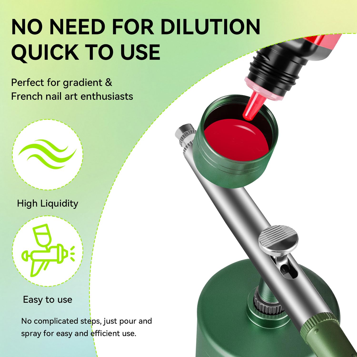 JODSONE 20-Color Airbrush Gel Nail Polish Kit - No Dilution, Easy Nail Gradients & DIY Patterns, Ideal Christmas Gift for Nail Art Girls