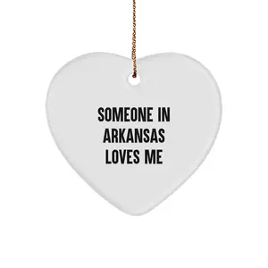 Someone In Arkansas Loves Me Heart Ornament Gift For Arkansas Lovers