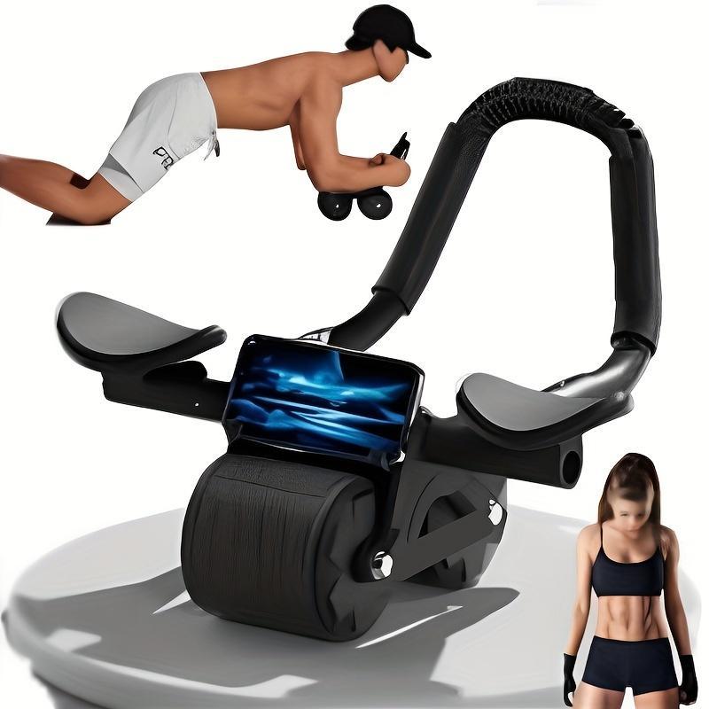 Ab Roller with Smart Features – Auto Return, Built-in Timer & Knee Support Mat for Core Training