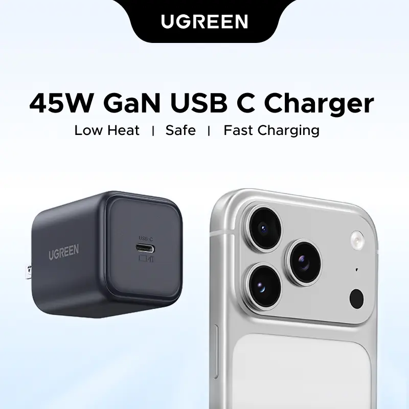 UGREEN 45W USB C Charger for iPhone 17, Nexode GaN PPS Compact Fast Wall Charger Block, USB-C Power Adapter for iPhone 17/16/15/14, Galaxy S26/S25/S24/S23, MacBook Neo/Air, Black DealsForYouDays Fast Charging Supported tiktokshopbacktoschool