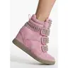 Ambient Wedge Sneakers With Studs - Pink