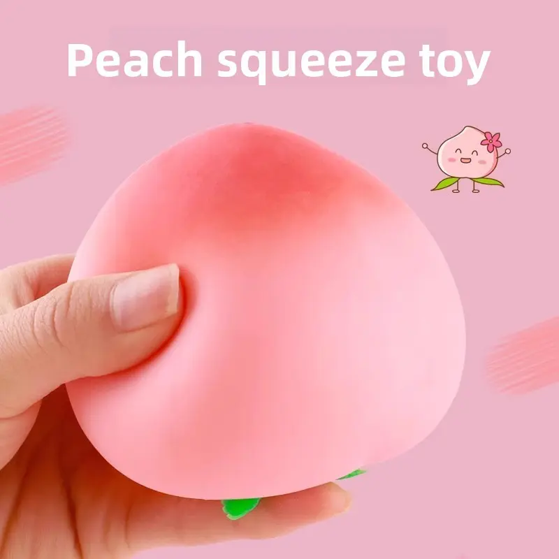 Children's Creative Stress Relief Peach Decompression Toy, Peach Squeeze Ball for Boys and Girls, Slow Rebound Stress Ball